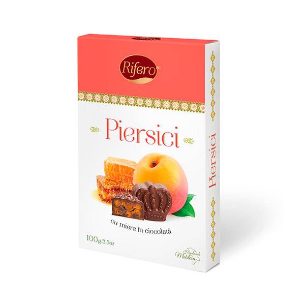 Bomboane Piersici in ciocolata  RIFERO, 100g image