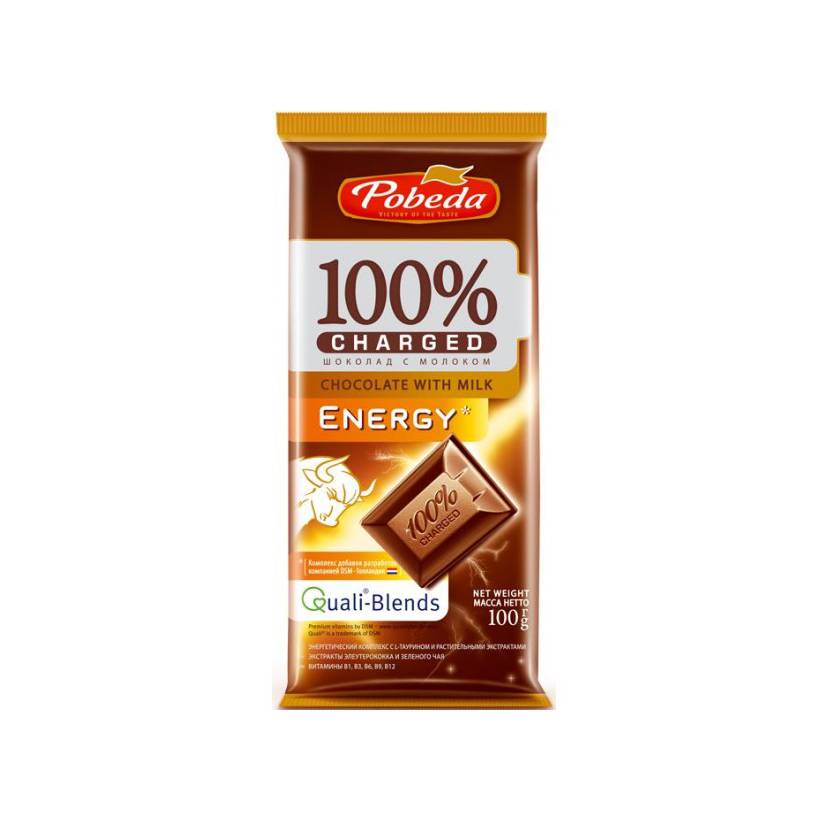 Шоколад Charged cu Lapte Energy 100 gr  image