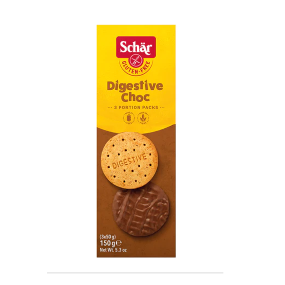 Biscuiti Gluten Free Dr. Schar Digestive Choc, 150 gr.