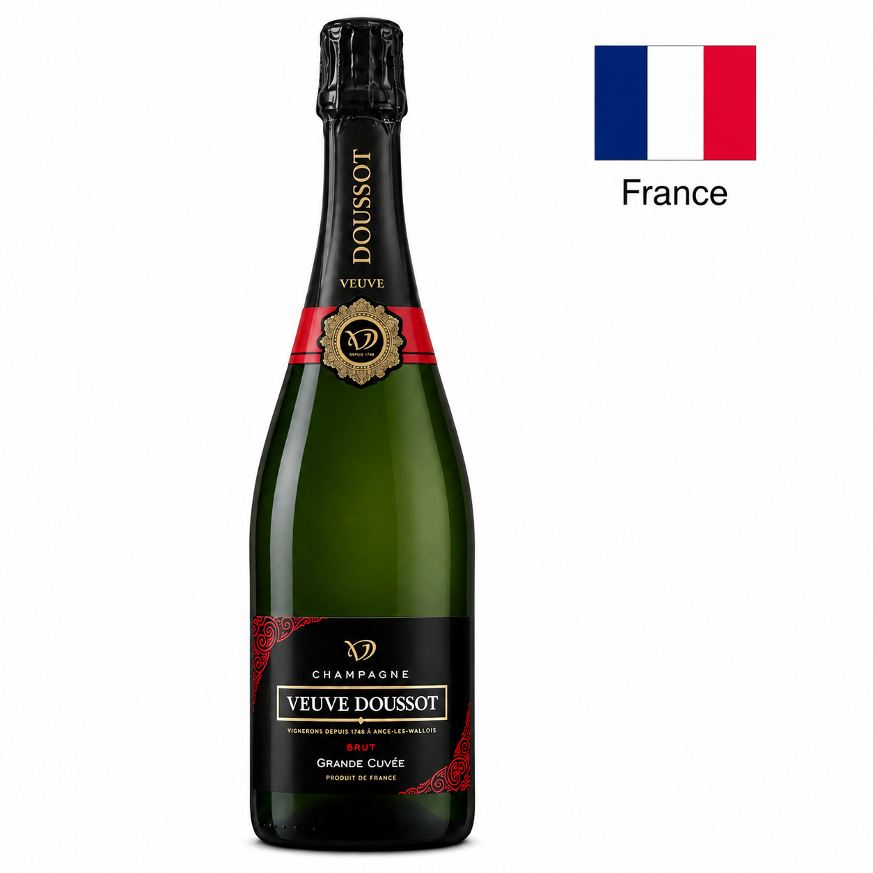 Vin Spumant Brut Champagne Veuve Doussot Grand Cuvee, alb, 750ml