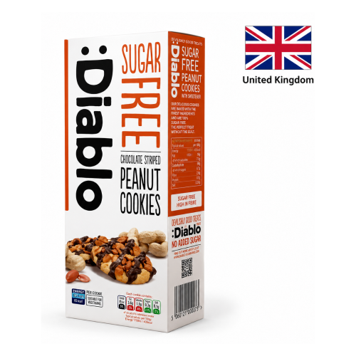 Biscuiti cu ciocolata si arahide Fara Zahar DIABLO 150g