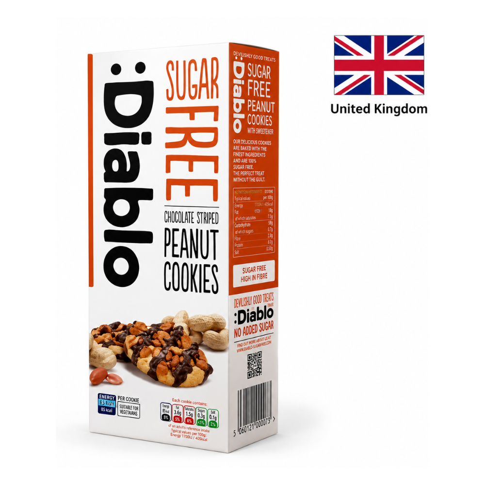 Biscuiti cu ciocolata si arahide Fara Zahar DIABLO 150g