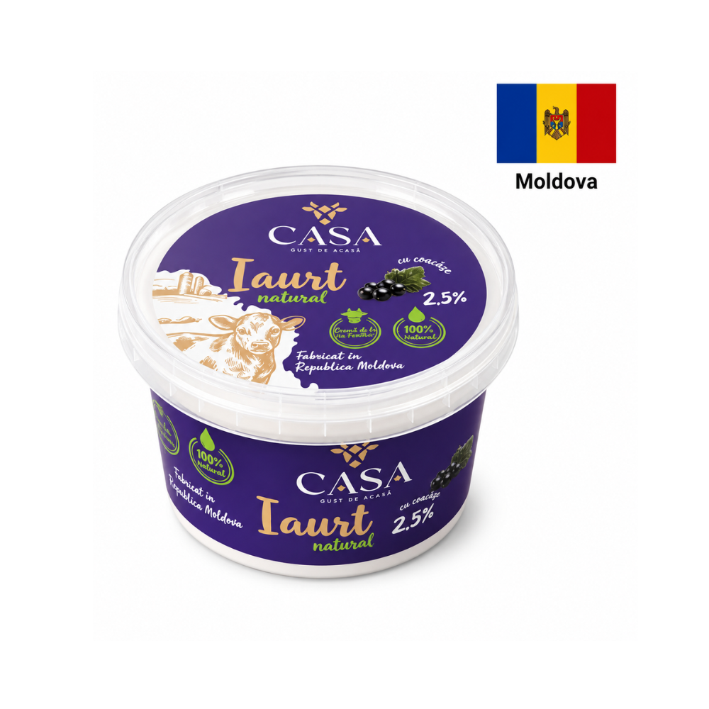 Iaurt natural 2,5% cu dulceata 250g