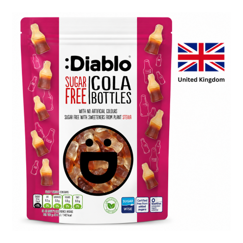 Bomboane gumate Cola Bottles Fara Zahar DIABLO 75g