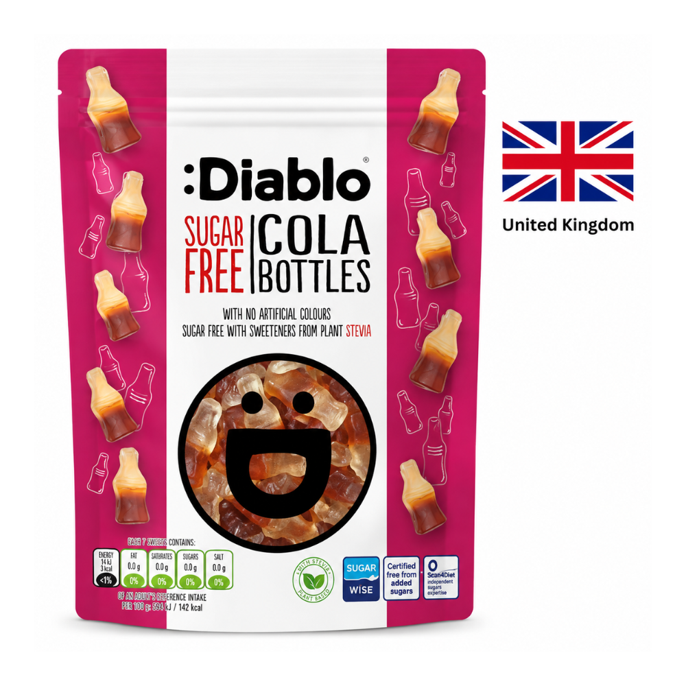 Bomboane gumate Cola Bottles Fara Zahar DIABLO 75g