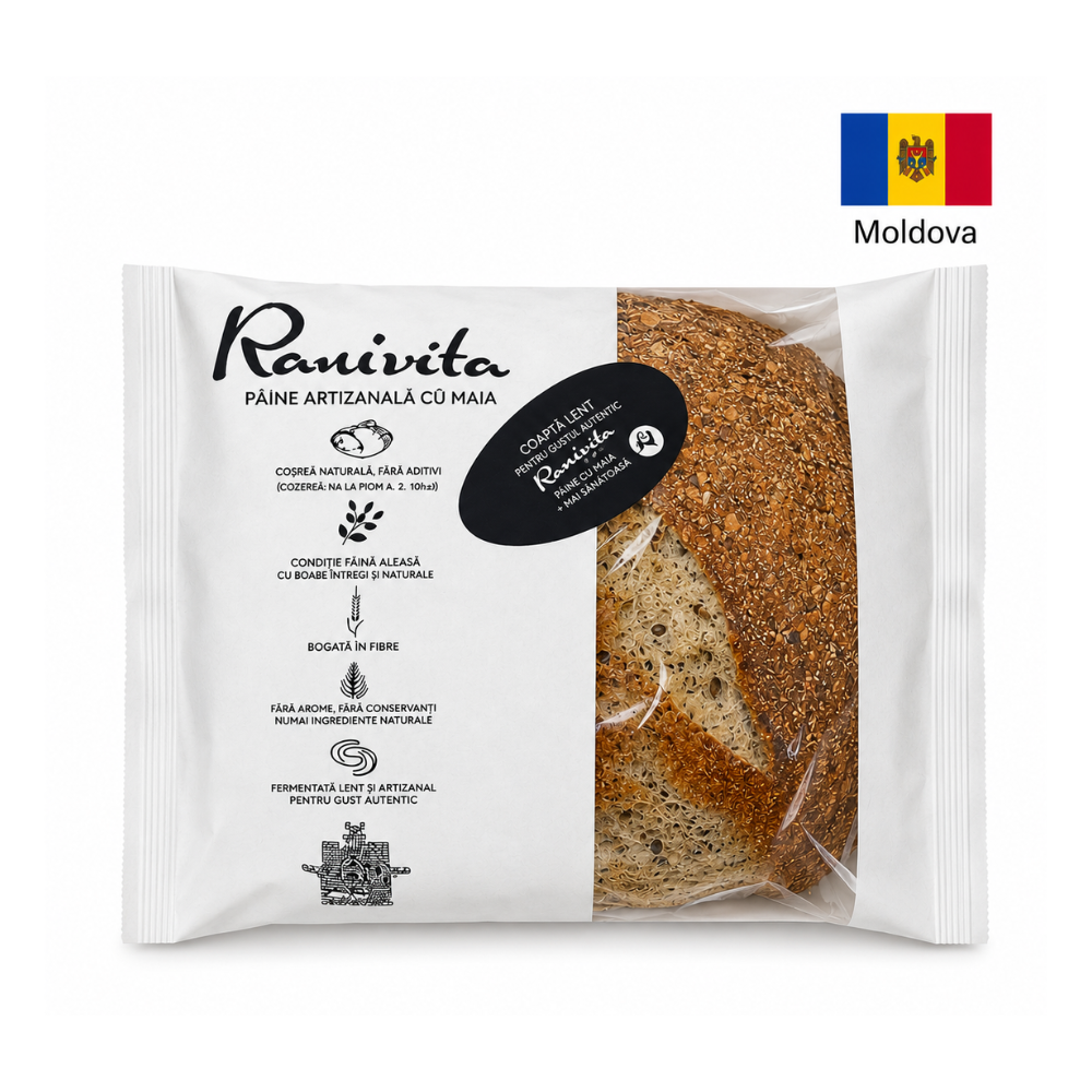 Piine cu seminte de in fara drojdii 650gr