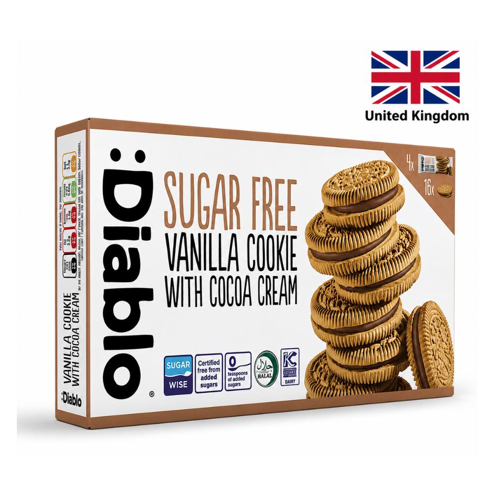 Biscuiti cu crema de vanilie Fara Zahar DIABLO 176g image