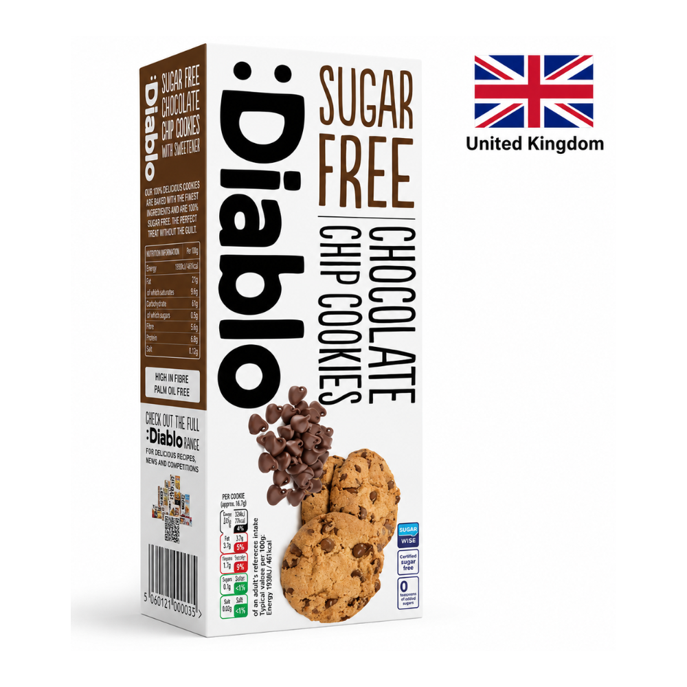 Biscuiti cu ciocolata  Fara Zahar DIABLO 130g