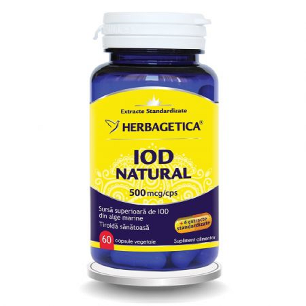 Iod Natural, 500mcg,, 60 caps., Herbagetica