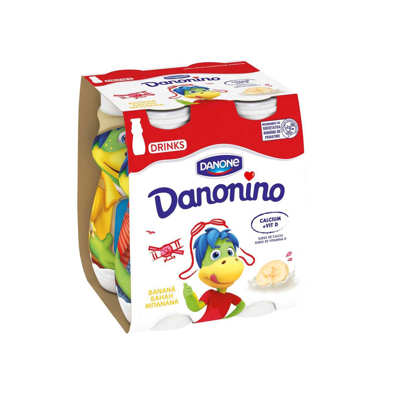 Iaurt de băut Danonino banane 3,5% 4*100g