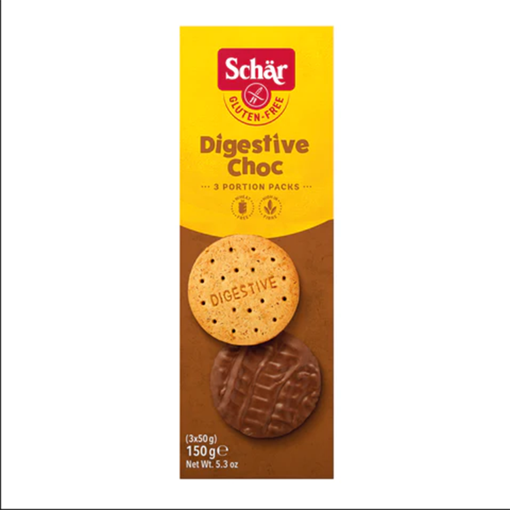 Biscuiti Gluten Free Dr. Schar Digestive Choc, 150 gr.