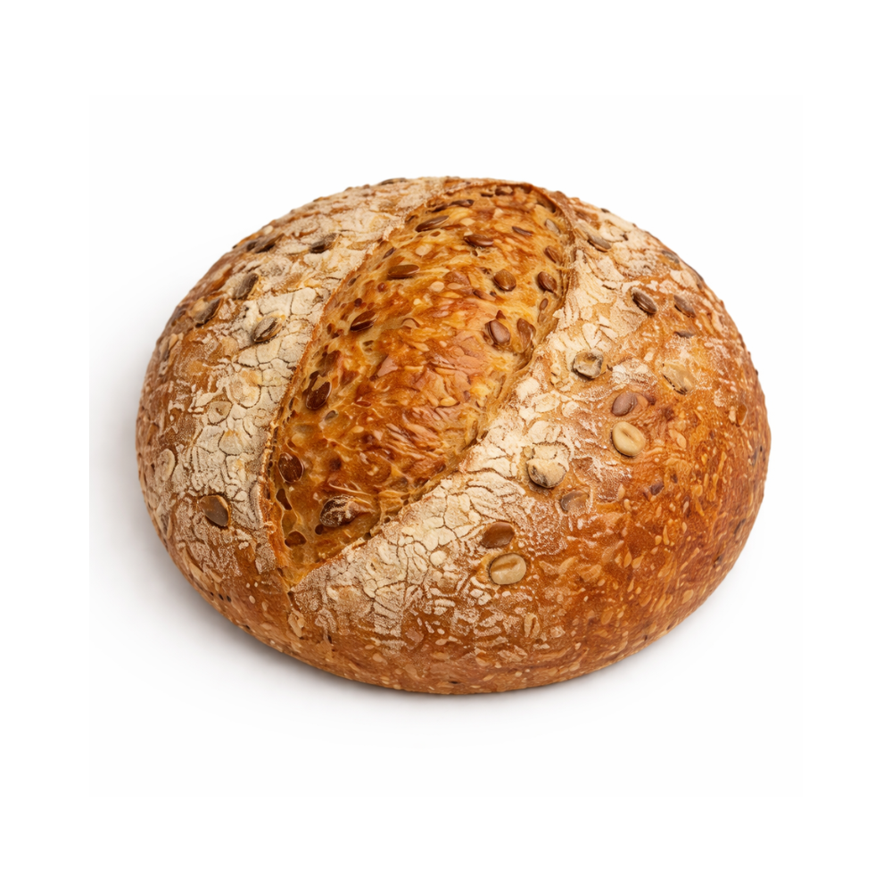 Paine artizanala cu maia si seminte de in si floarea soarelui 800g