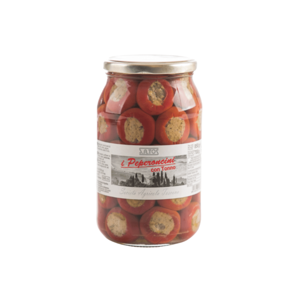 Ardei cu ton  SATOS 850 g (650 g)