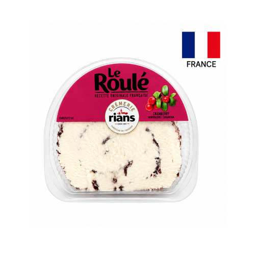 Cascaval ROULE CRANBERRY TRANCHE RIANS COQUE 125g  (21917)