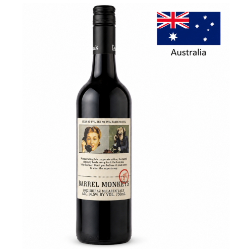 Vin Shiraz Barrel Monkeys McLaren Vale Australia  , rosu sec, 750ml