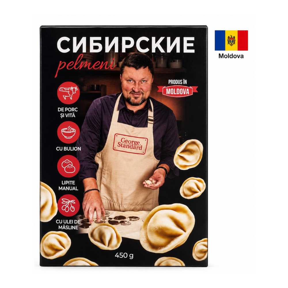 Pelimeni Sibirschie cu porc, vita si ceapa 450gr