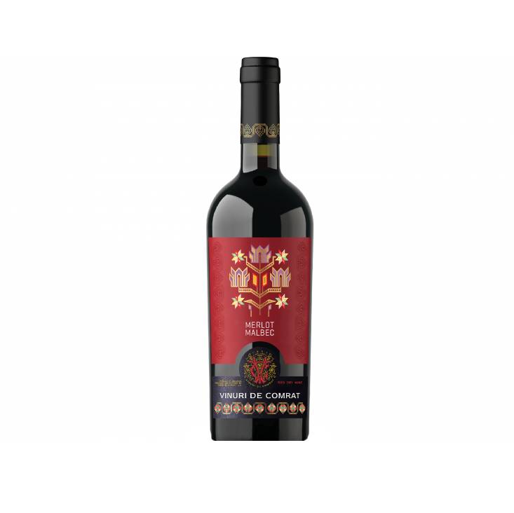 Vin sec rosu Vinuri de Comrat Folclor Merlot Malbec, 0.75L	 image