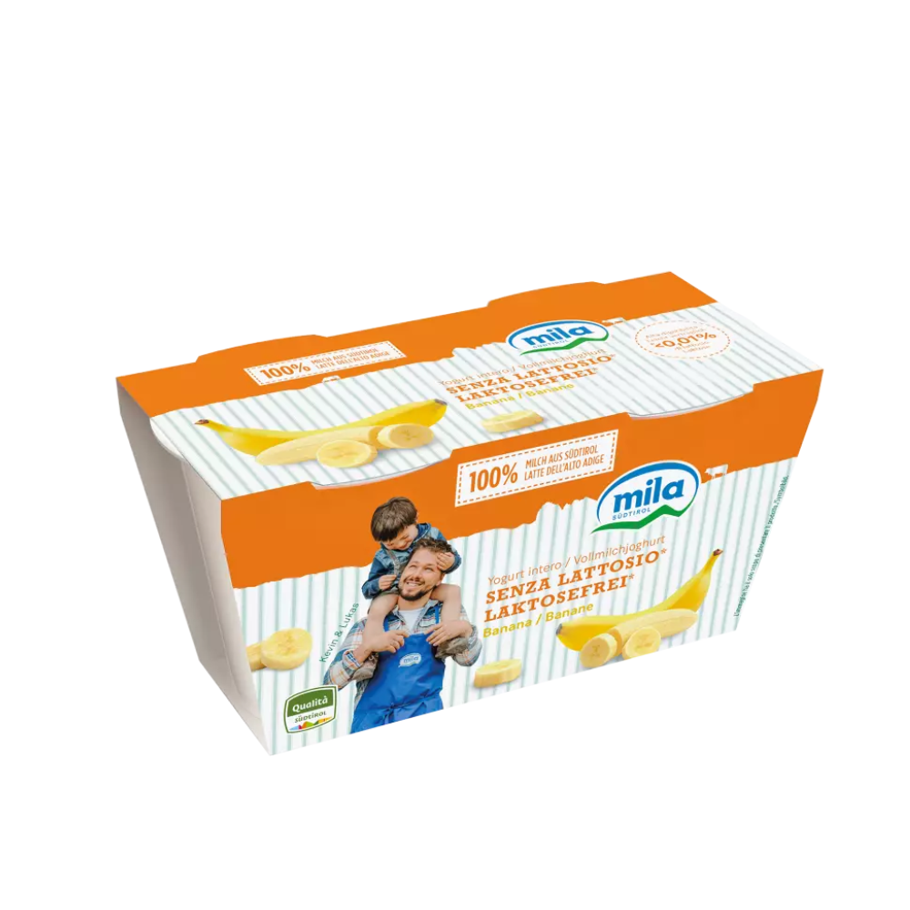 Mila Yogurt Intero Banana  f.lactoza  250g(2*125)
