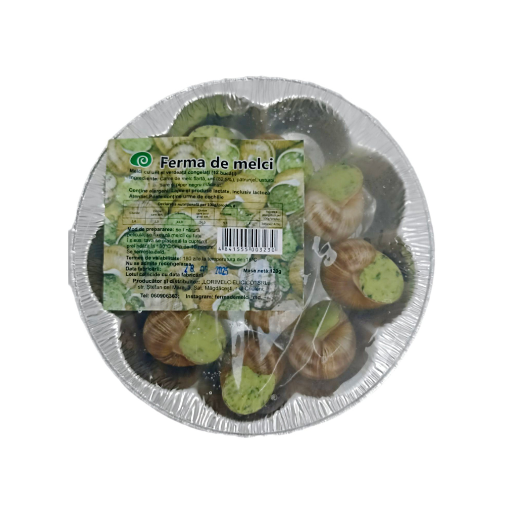 Melci cu unt si verdeata congelati (12 buc)