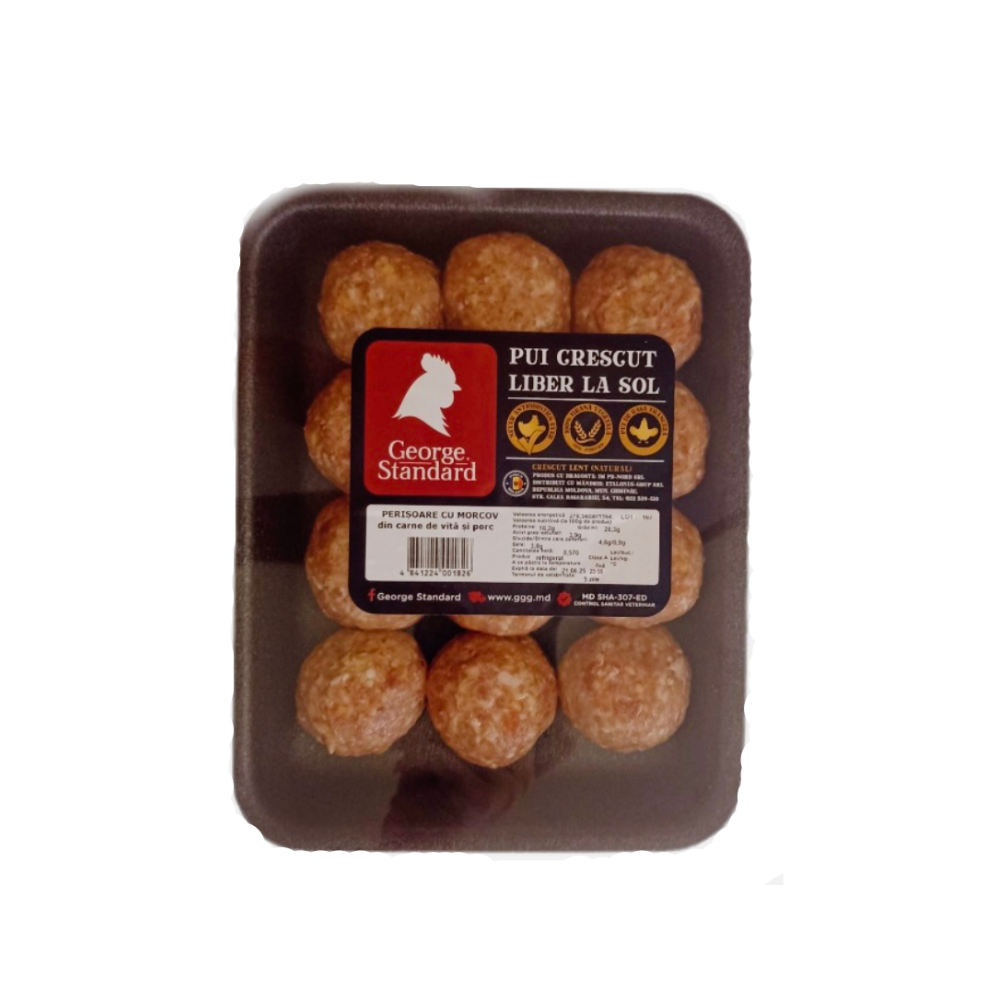 Perisoare cu morcov din carne de vita si porc 570gr