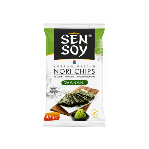 Chipsuri NORI din alge SEN SOY Wasabi 4.5 g