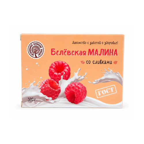 Crema din frisca cu zmeura  "Belevsky product"   320 gr.