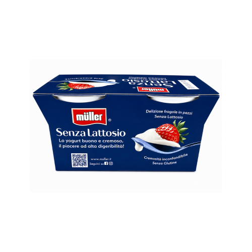 Iaurt MULLER IN PEZZI FARA LACTOZA Capsuna 250g (2x125g)