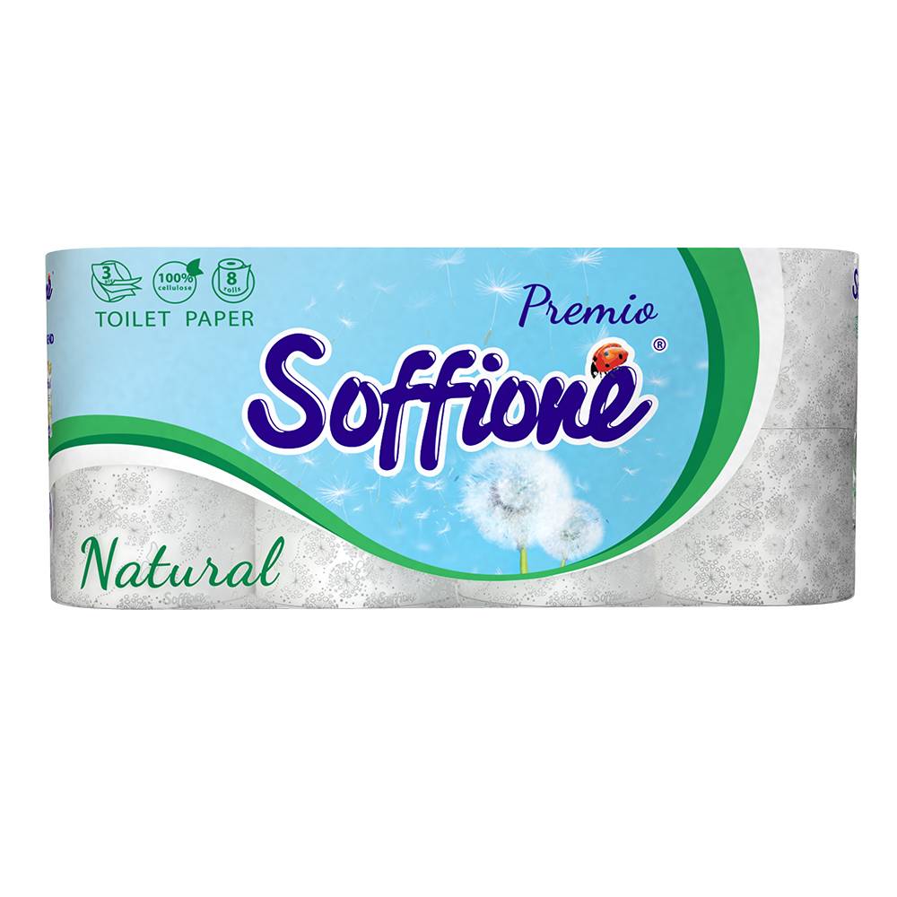 Туалетная бумага Soffione  Natural 16 шт. 3-слоя Family pack image