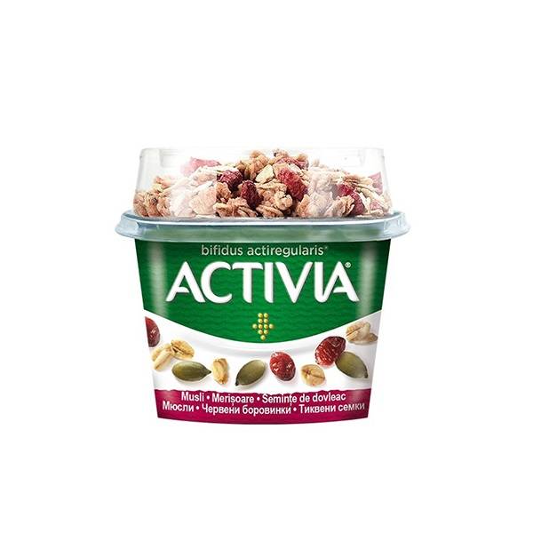 Йогурт Activia клюква и семена тыквы 170 гр. image