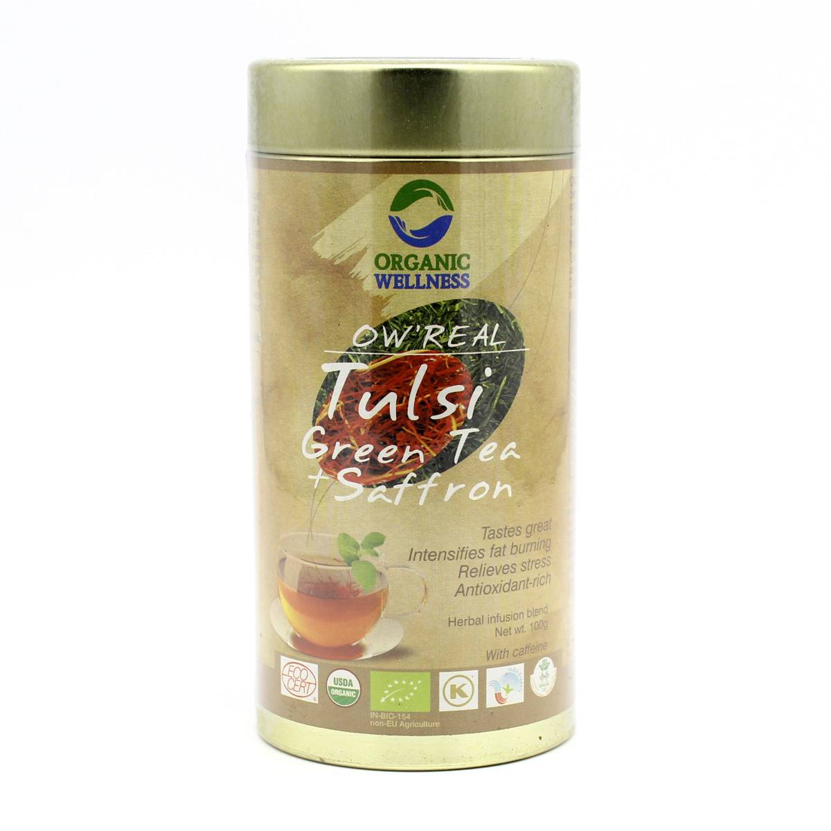 Ceai din plante Tulsi Green+Saffror 100g