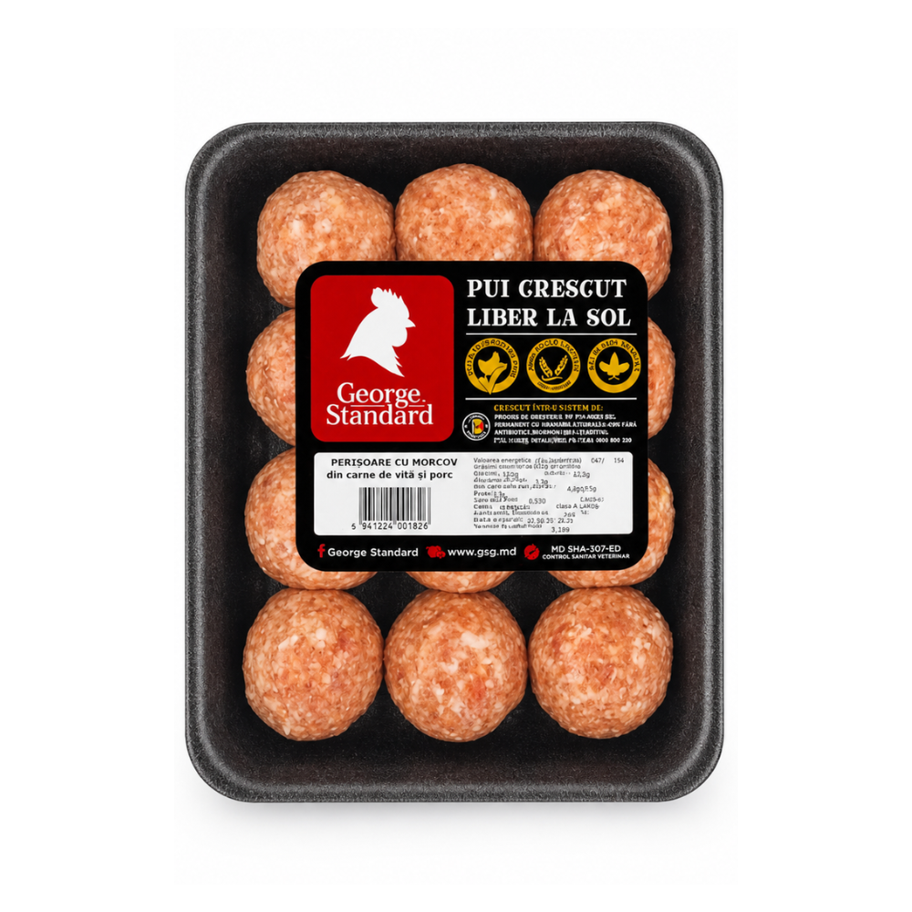 Perisoare cu morcov din carne de vita si porc 570gr