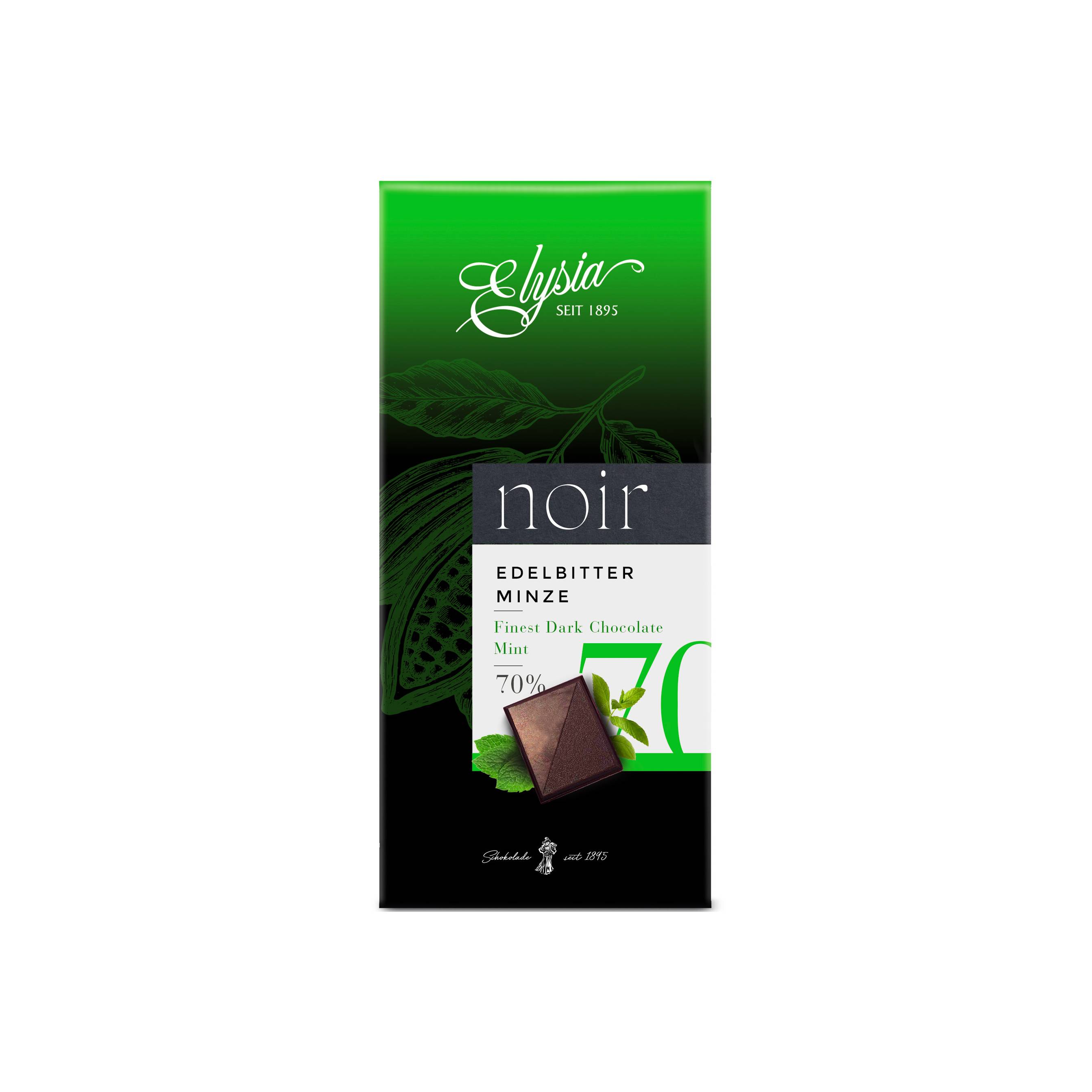 Ciocolata Elysia Noir  with pepermint 70% 100g