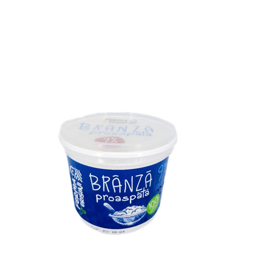 Branza prospata de vaci 9%,350gr Ferma cu Origini