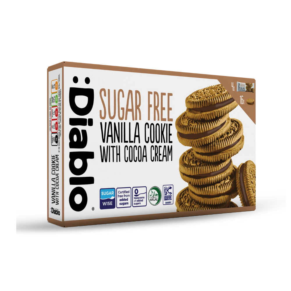 Biscuiti cu crema de vanilie Fara Zahar DIABLO 176g