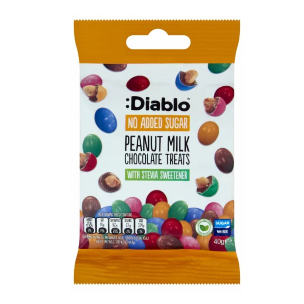 Alune in ciocolata glazurata Fara Zahar DIABLO 40g