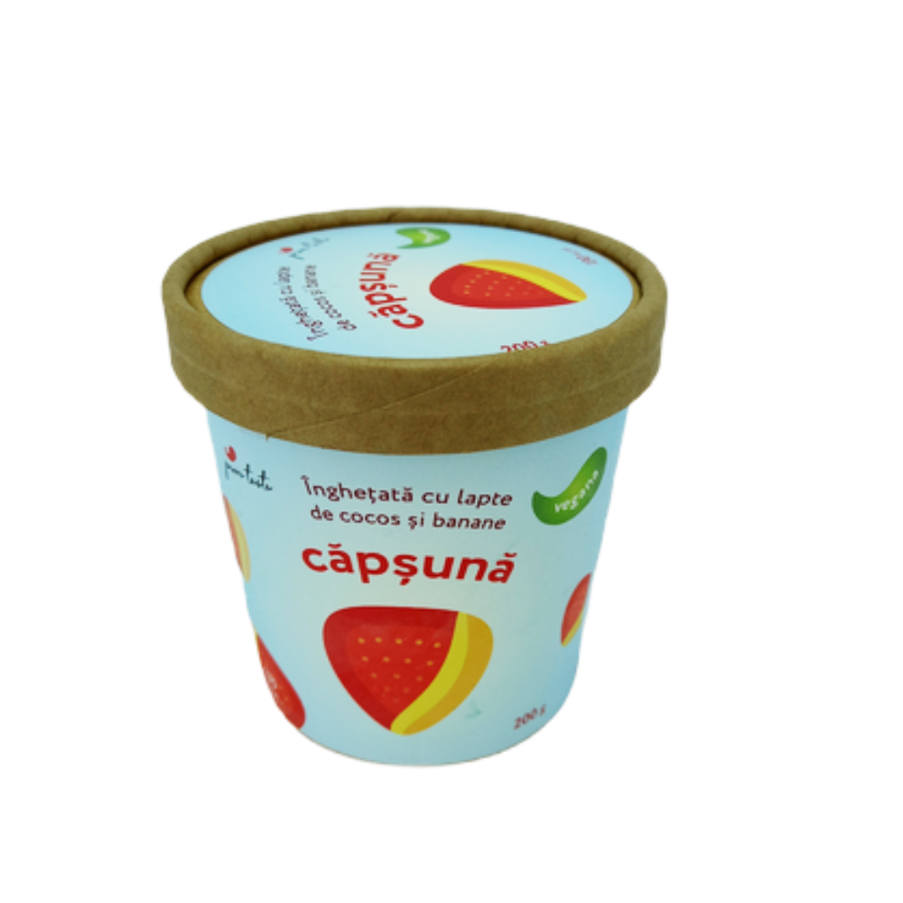 Inghetata vegetala Capsuna din lapte de cocos 200g