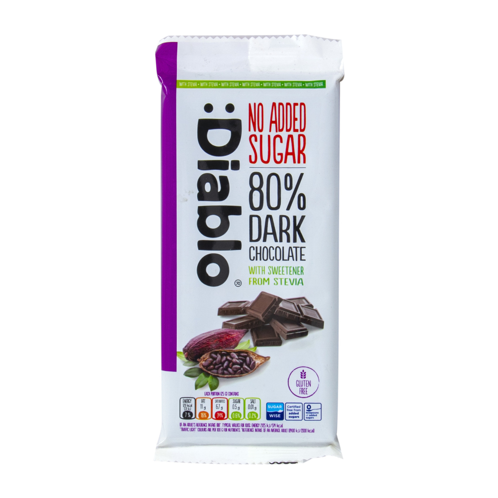 Ciocolata Dark 80% Fara Zahar DIABLO 75g