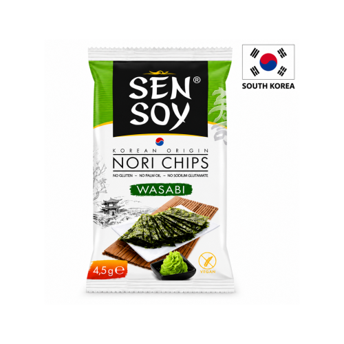 Chipsuri NORI din alge SEN SOY Wasabi 4.5 g