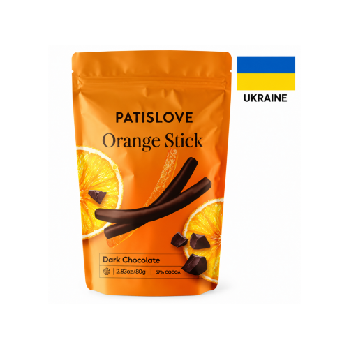 Апельсиновые палочки в тёмном шоколаде PATISLOVE Orange Stick, 80 г
