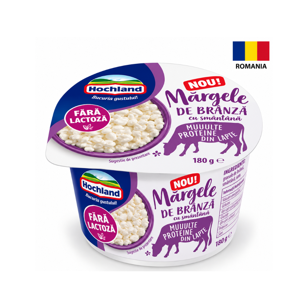 HOCHLAND творог гранулированный  без лактозы, 4%, 180g