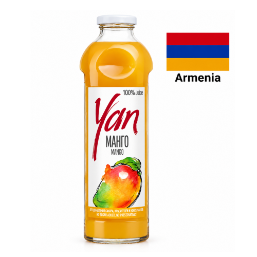 Сок манго YAN, без добавления сахара, 0,93 л