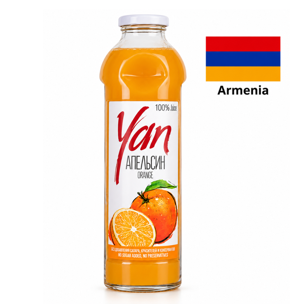 Апельсиновый сок YAN 100%, без добавления сахара, 0,93 л