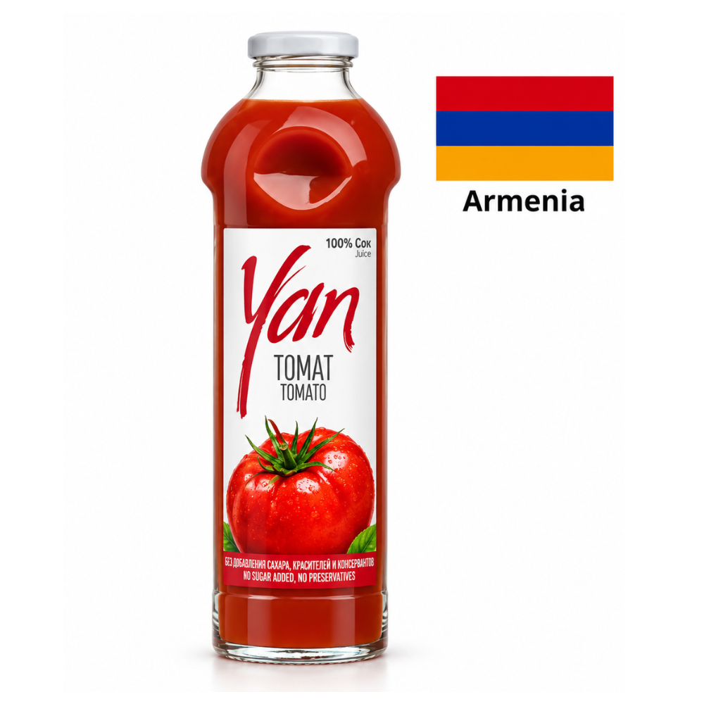 Томатный сок YAN 100%, прямого отжима, без добавления сахара, 0,93 л