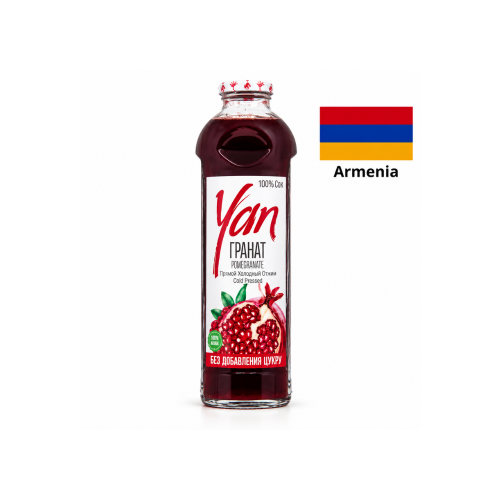 Гранатовый сок YAN 100%, холодного отжима без сахара  0.25l